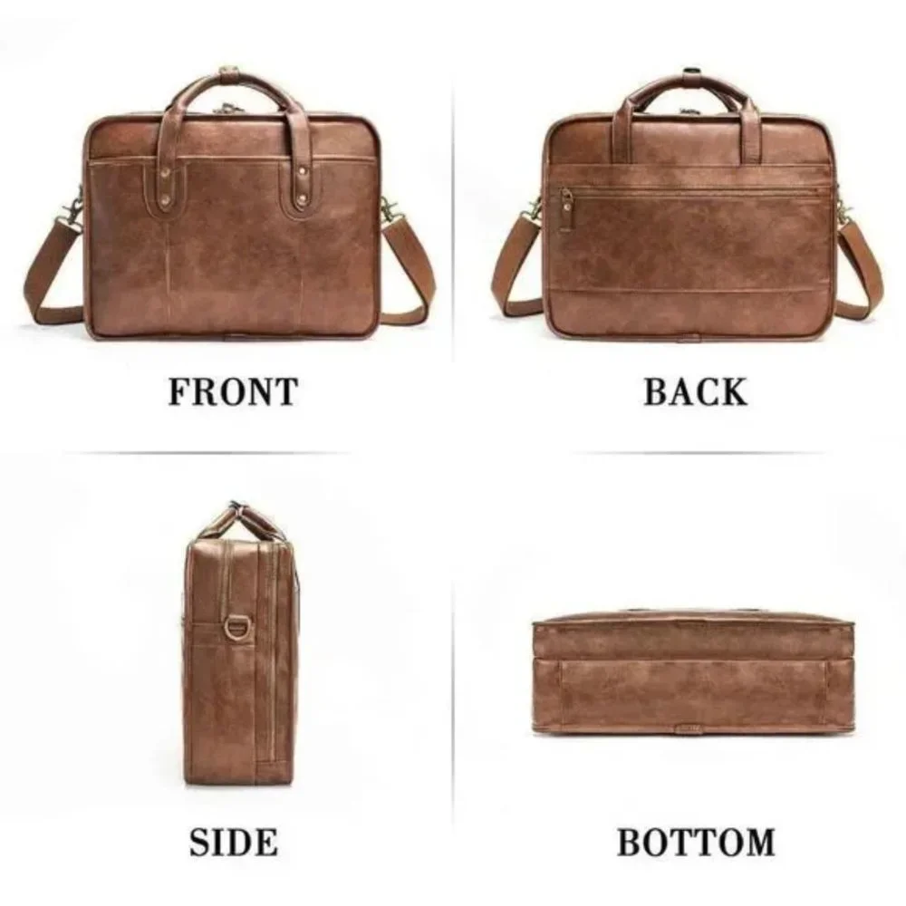 NEW Bosi Leather Briefcases 15.6 Inch - Picture 3 of 11